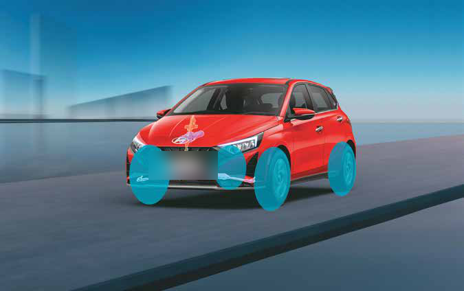 Hyundai i20 — Electronic stability control (ESC) with vehicle stability management (VSM)