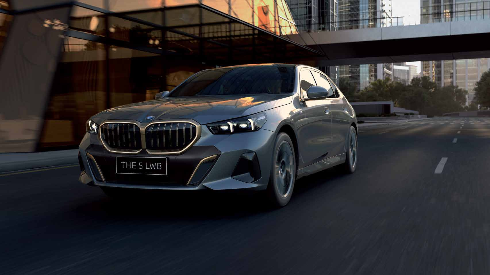 BMW 5 Series  — Illuminated kidney grille flanked by Adaptive LED matrix headlights