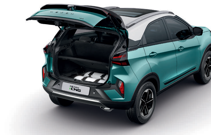 Tata Nexon — Nexon iCNG twin-cylinder technology - CNG tanks sit below the boot floor to retain usable luggage space