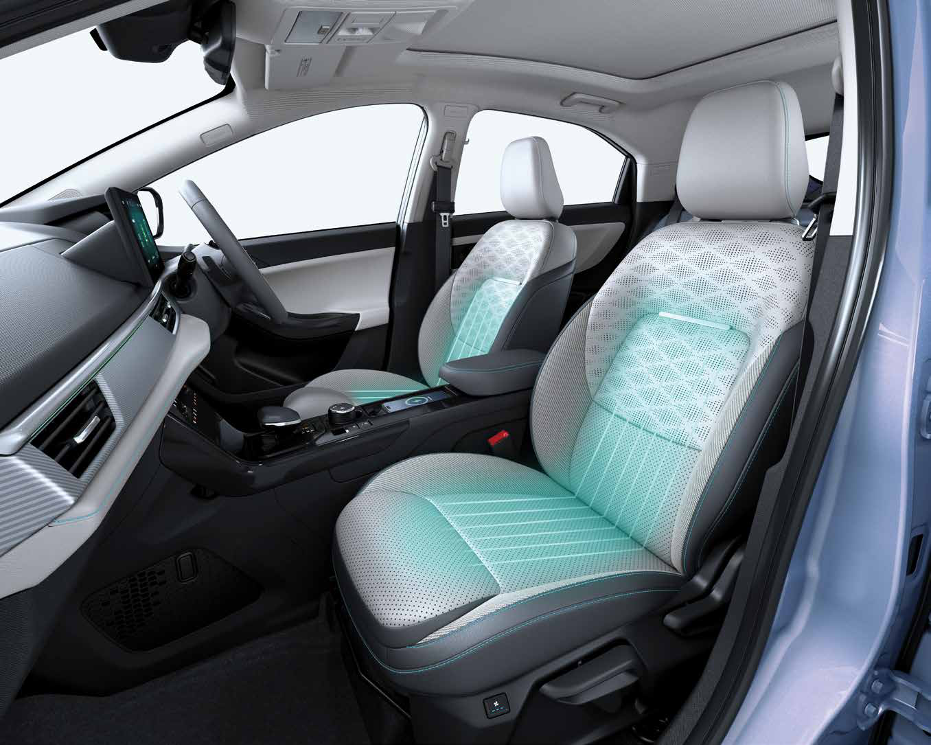 Tata Curvv EV — Plush Benecke-Kaliko leatherette front seats with active ventilation