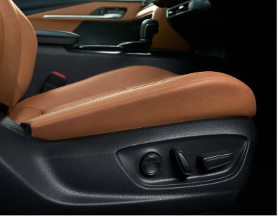 Toyota Camry — 10-way power-adjustable front seats trimmed in tan leather