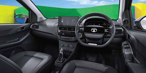 Tata Tiago NRG — Charcoal black themed interiors on the Tiago NRG