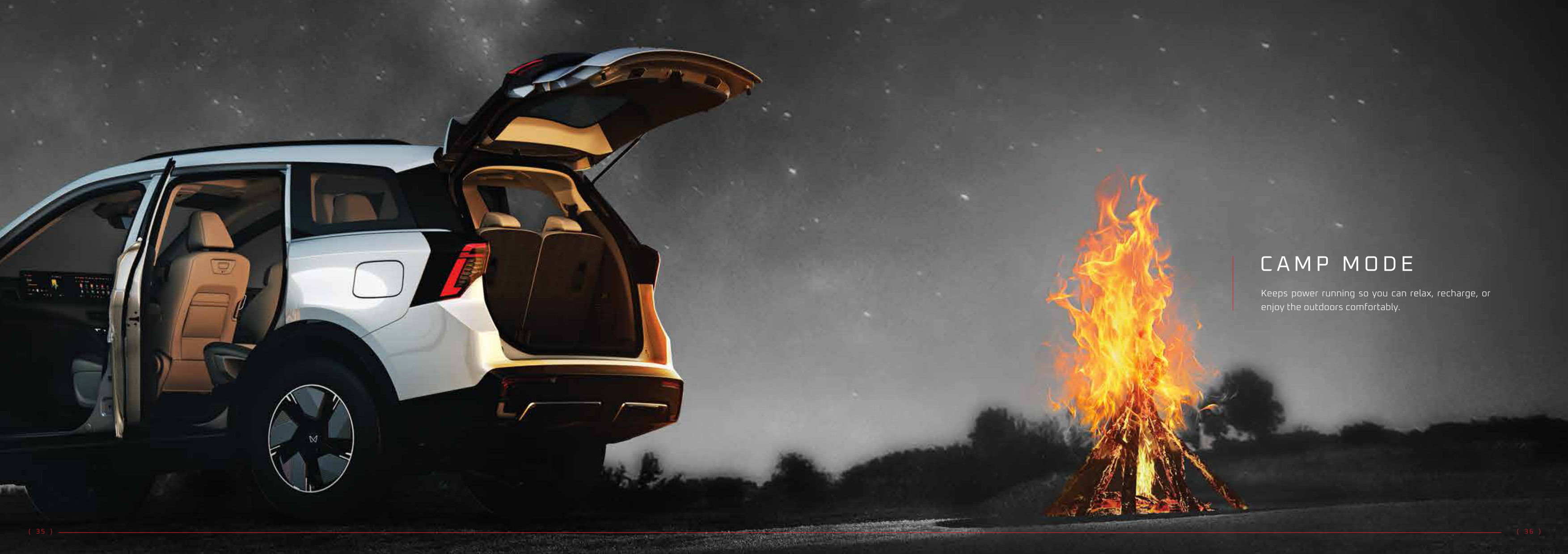 Mahindra XEV 9S — Camp Mode keeps power running so you can relax and recharge outdoors