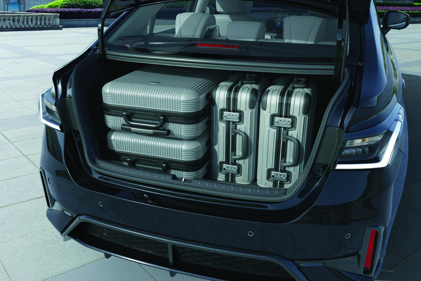 Honda City — Large 506-litre boot holding multiple full-size suitcases