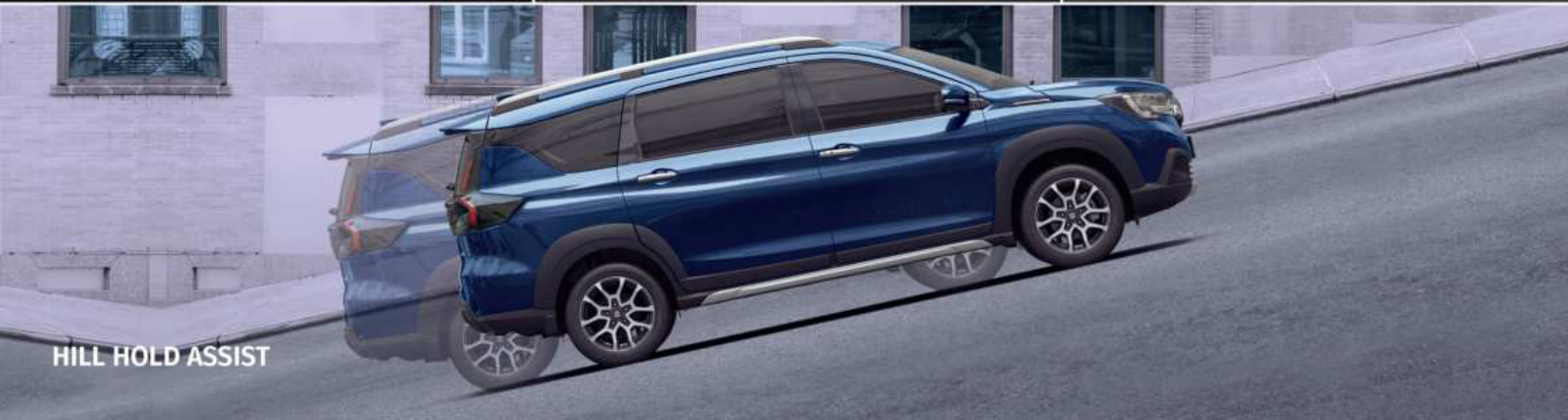 Maruti Suzuki XL6 — Hill Hold Assist prevents roll-back when moving off on an incline