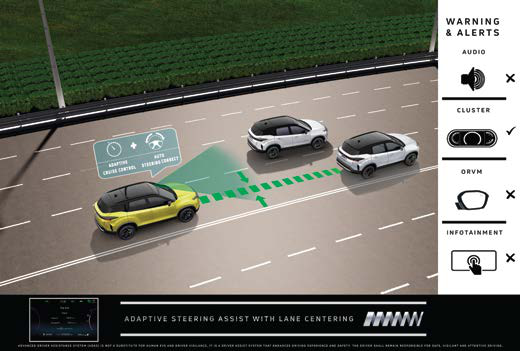 Tata Harrier — Adaptive Steering Assist with Lane Centering