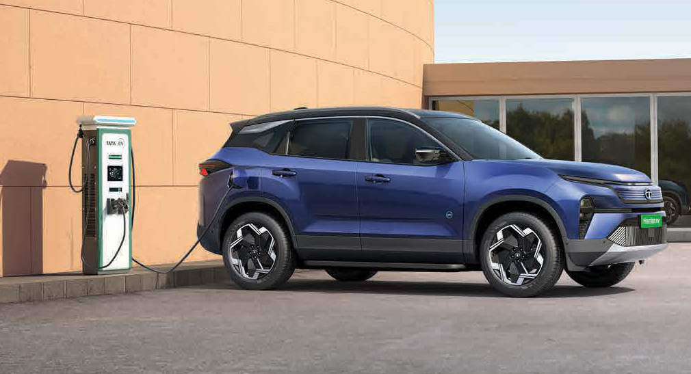 Tata Harrier EV — A 120 kW DC fast charger adds up to 250 km of range in 15 minutes to the 75 kWh battery pack