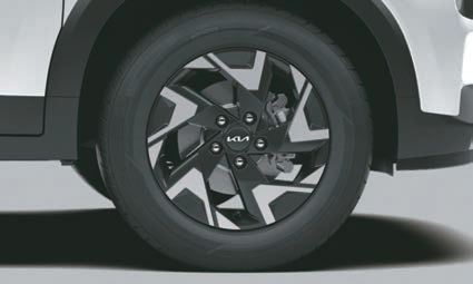 Kia Sonet — All-wheel disc brakes with red calipers