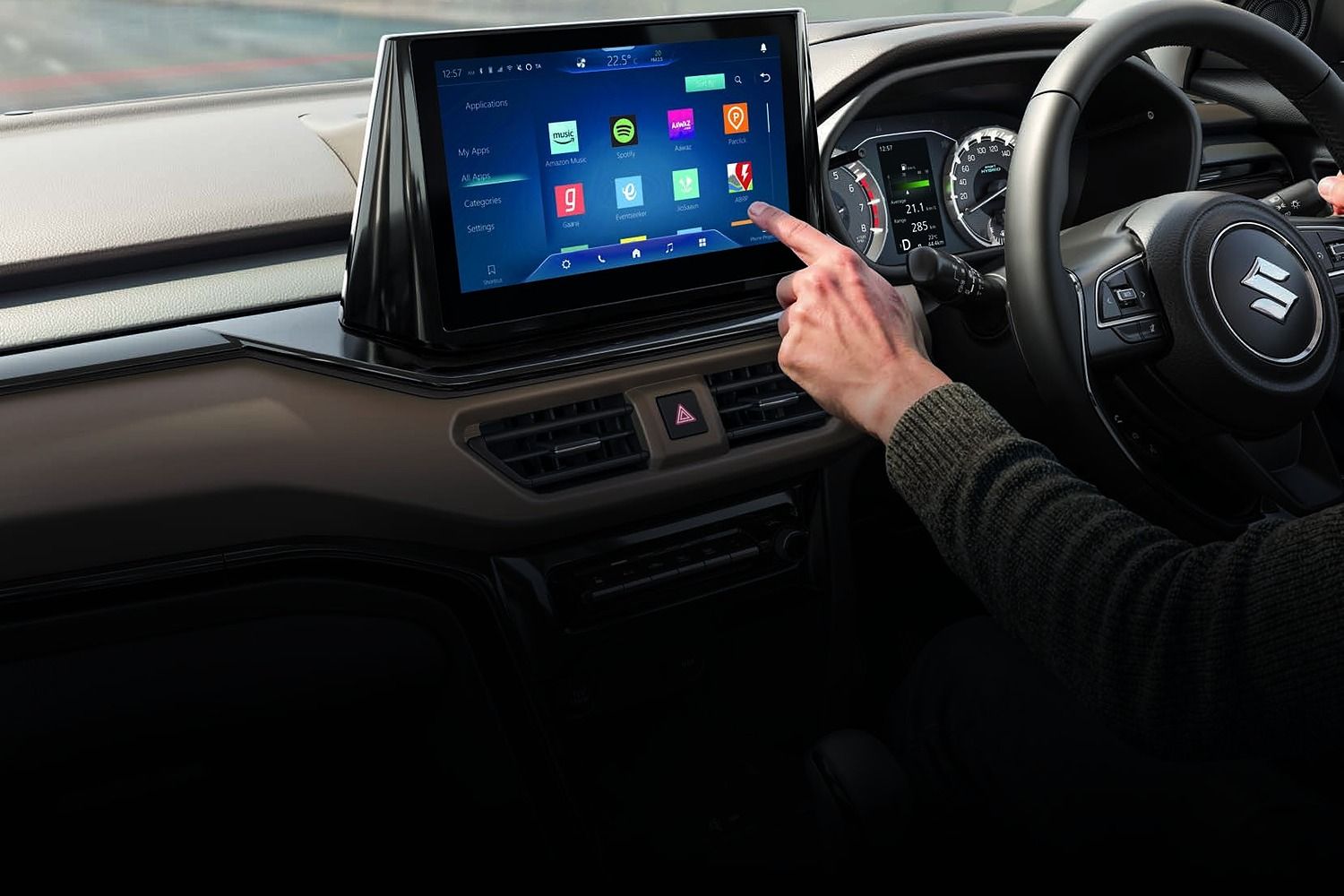 Maruti Suzuki Brezza — 25.65 cm (10.1-inch) SmartPlay Pro X touchscreen with wireless Android Auto and Apple CarPlay.
