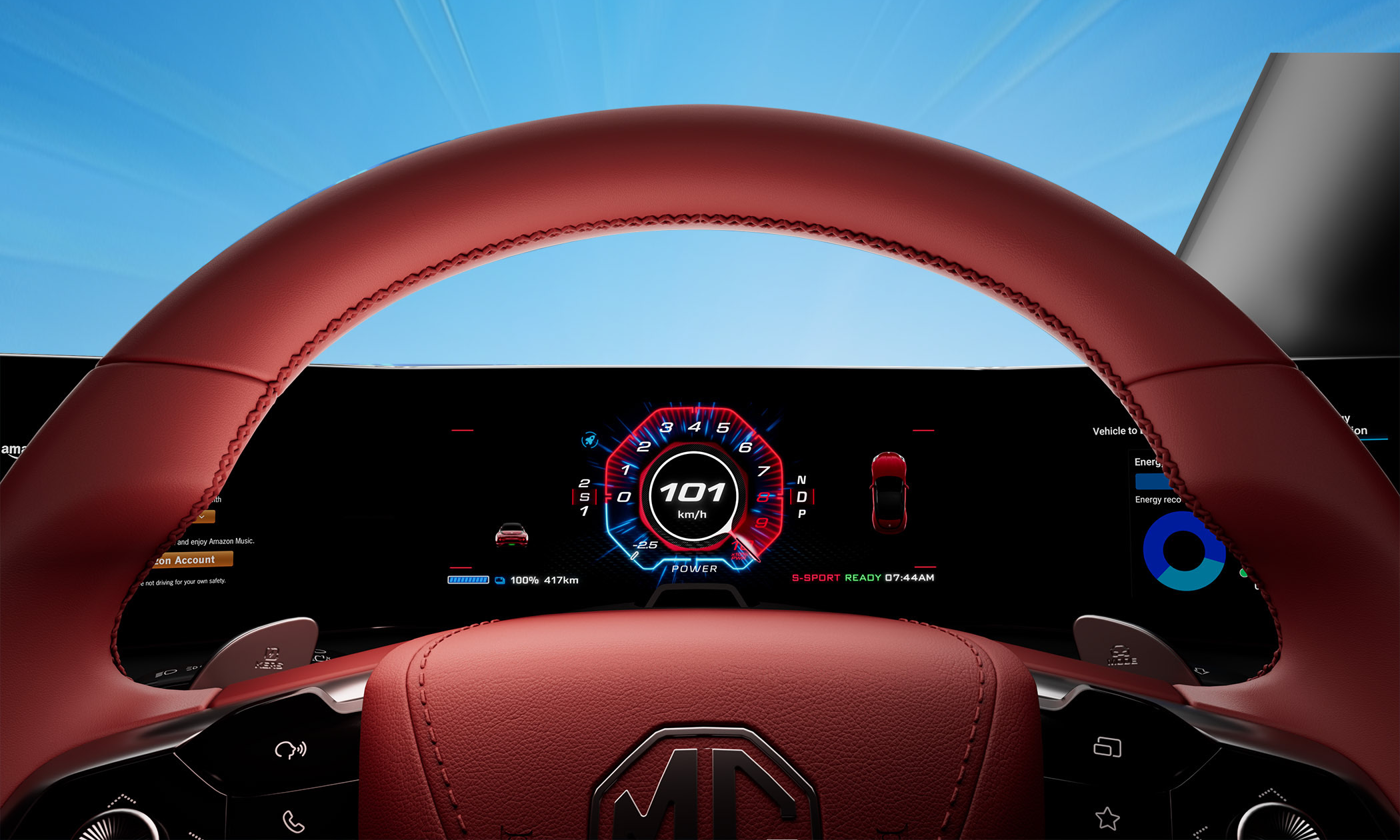 MG Cyberster — Digital instrument cluster showing the Super Sport drive mode