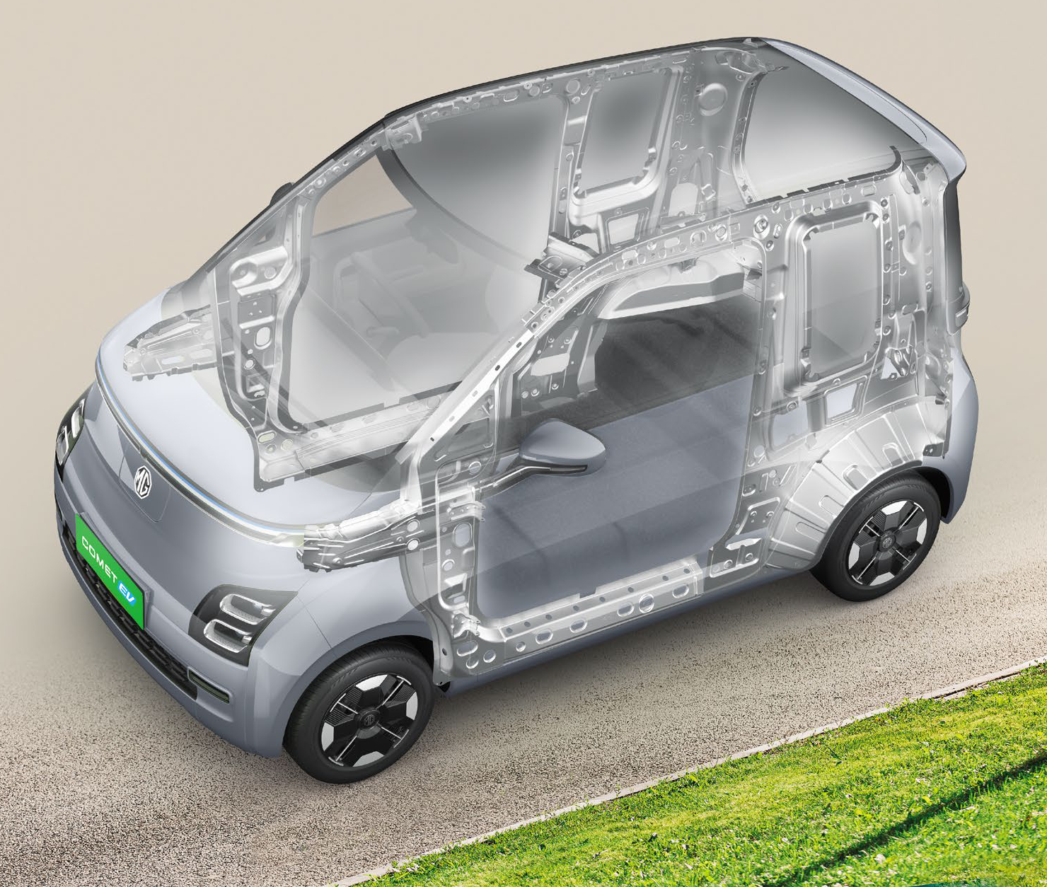 MG Comet EV — High-strength body shell with 17 hot-stamping panels