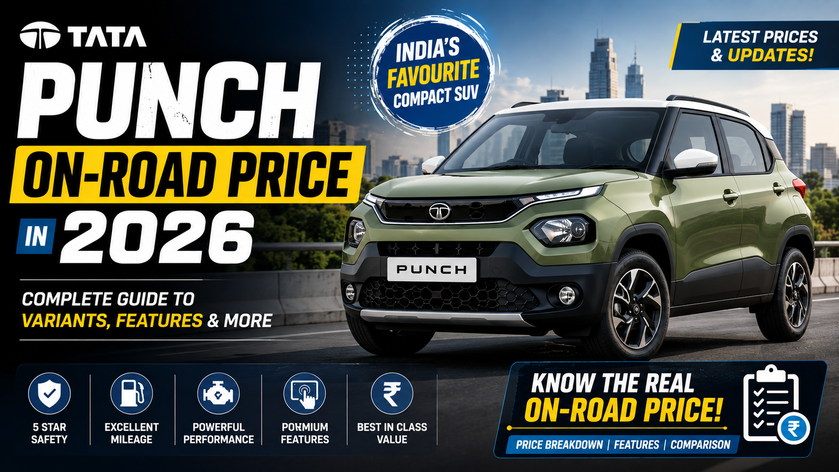 Tata Punch On-Road Price in 2026: Full Variant List, CNG Details, and the Smart Buy