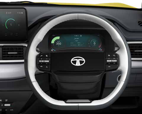 Tata Punch EV — Steering-mounted controls for calls, music and key functions without leaving the wheel