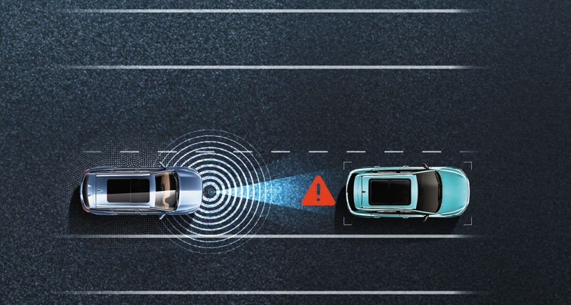MG Hector Plus — Forward Collision Warning alerts to vehicles ahead