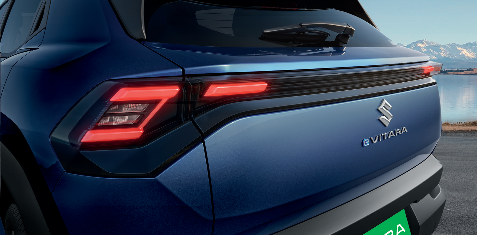 Maruti Suzuki e Vitara — Full-width connected LED tail-lamp with a light bar linking the tail-lamps across the tailgate.
