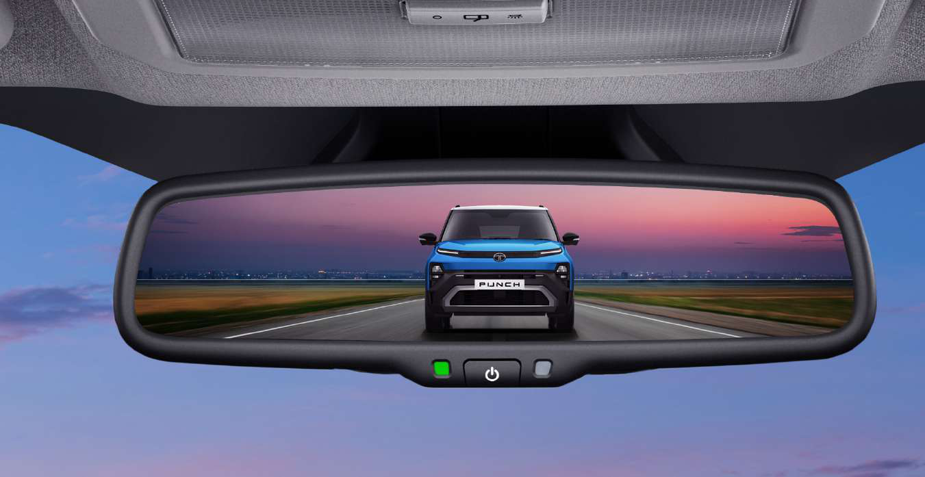 Tata Punch — Auto-dimming IRVM that adjusts glare for safer night drives