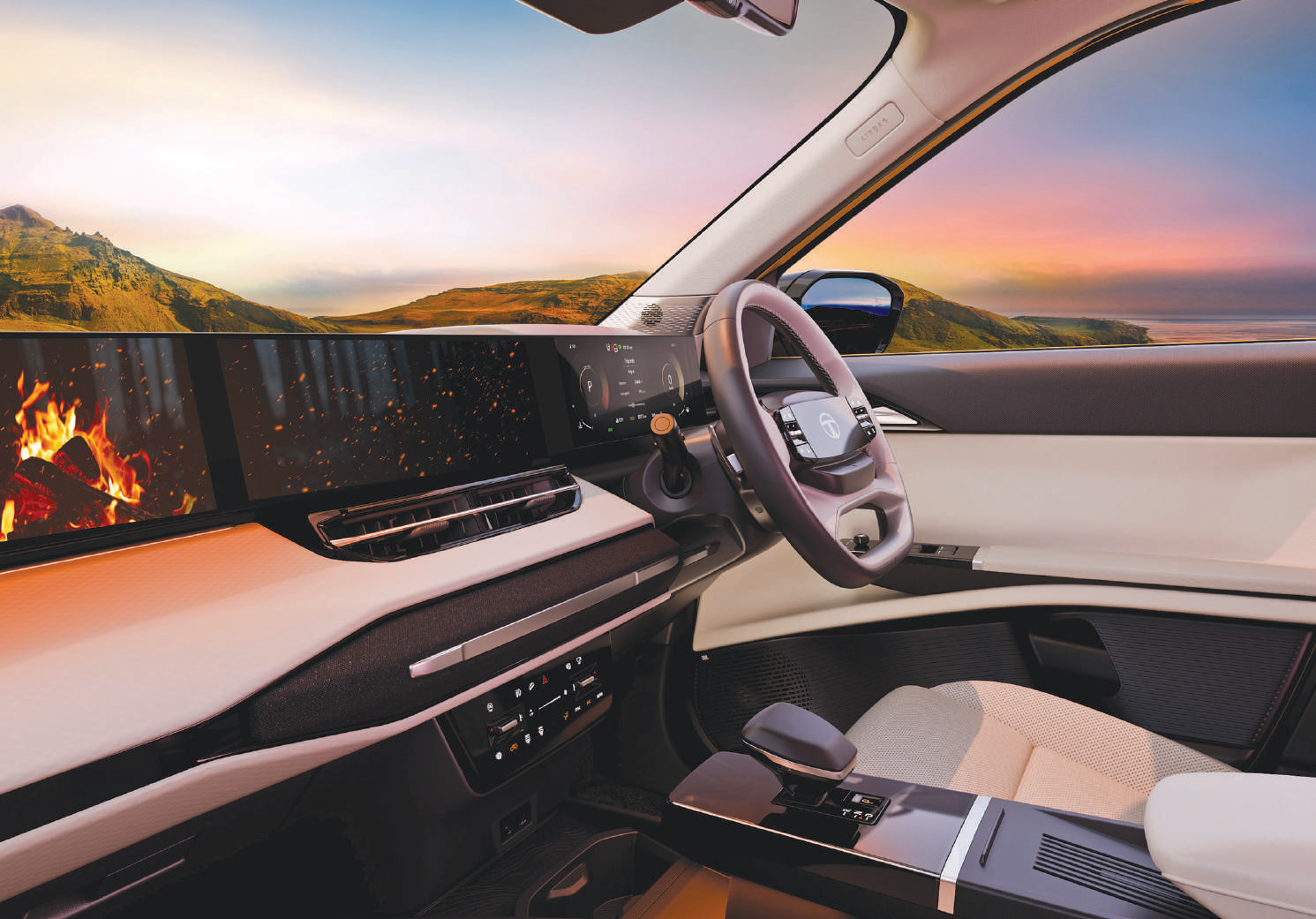 Tata Sierra — Relax Mode and the iRA connected car suite with 75 features turn the cabin into a sanctuary of light, sound and ambience
