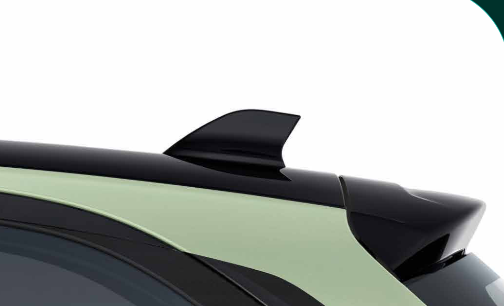 Tata Tiago EV — Shark-fin antenna with integrated GPS on the gloss-black dual-tone roof