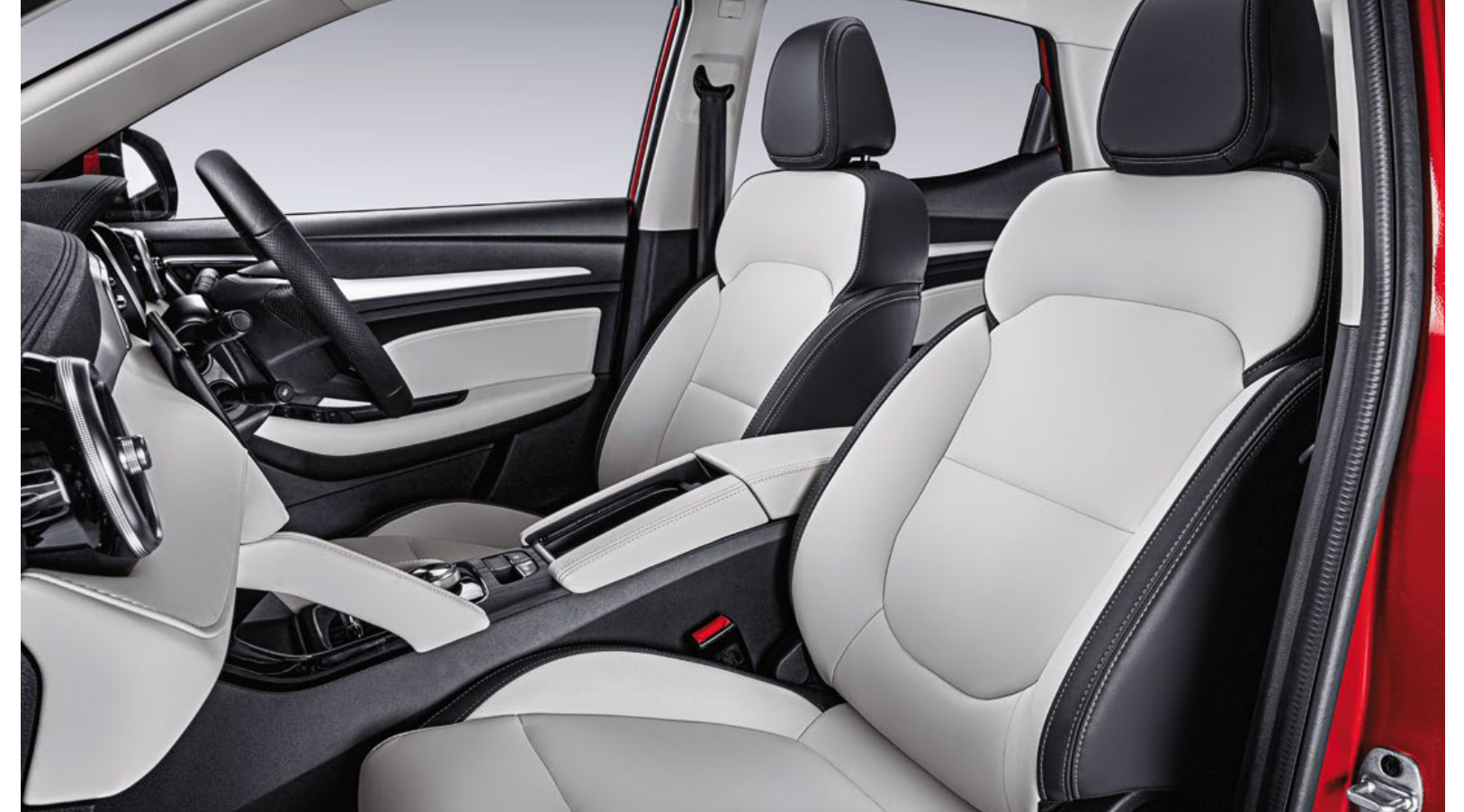 MG ZS EV — Dual Tone Iconic Ivory leatherette front seats
