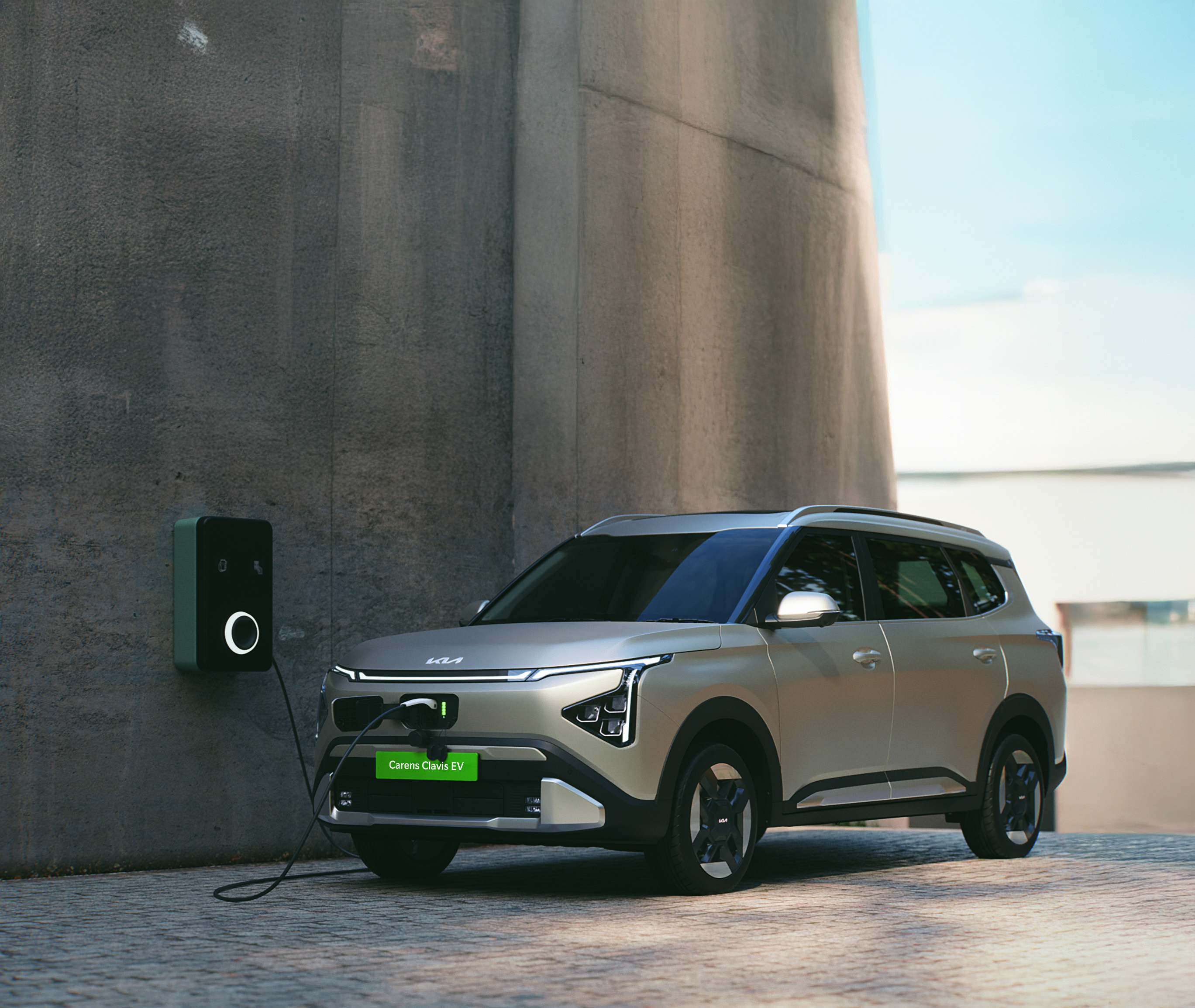 Kia Carens Clavis EV — Home AC charging from a wall-mounted charger