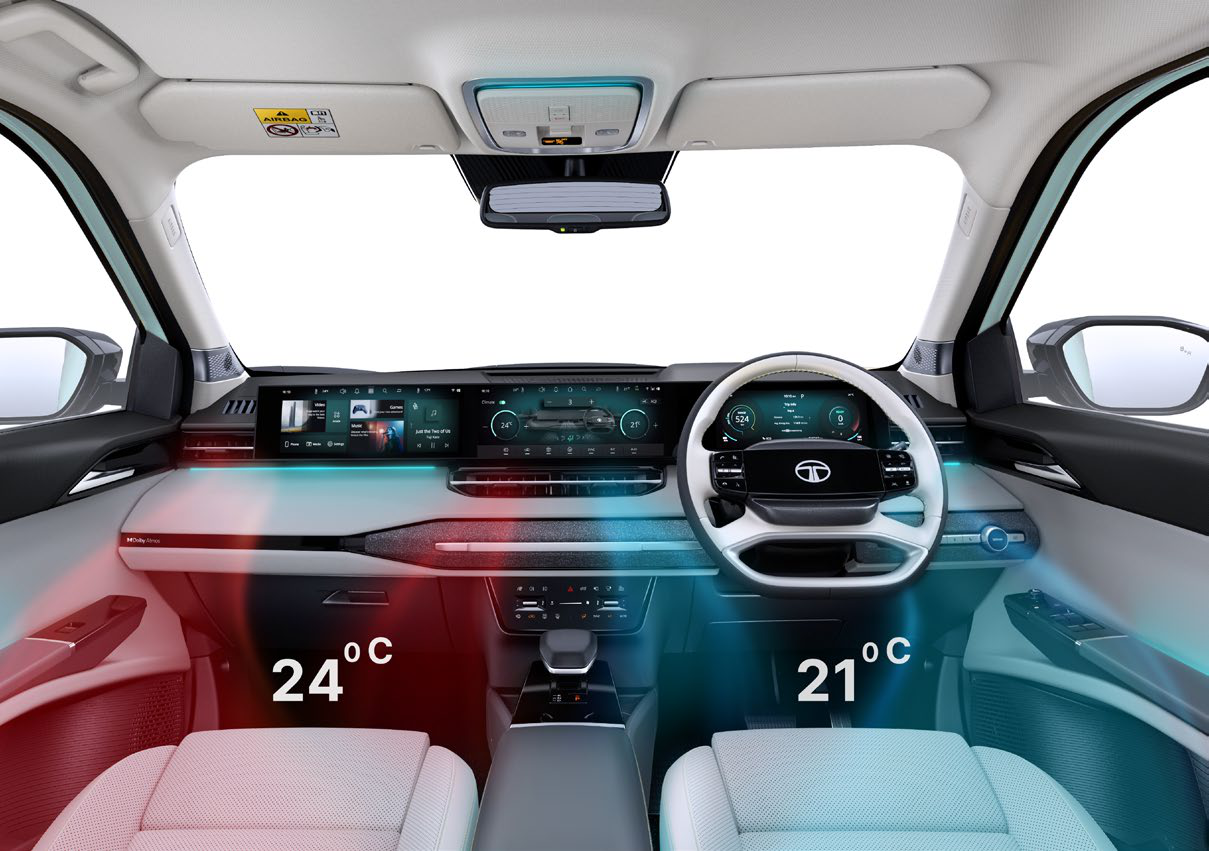 Tata Sierra EV — Dual Zone Fully Automatic Temperature Control - driver and co-driver keep independent temperatures
