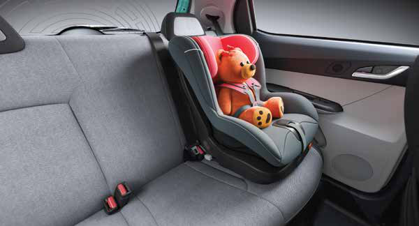 Tata Tiago NRG — ISOFIX child-seat anchor points on the rear seat