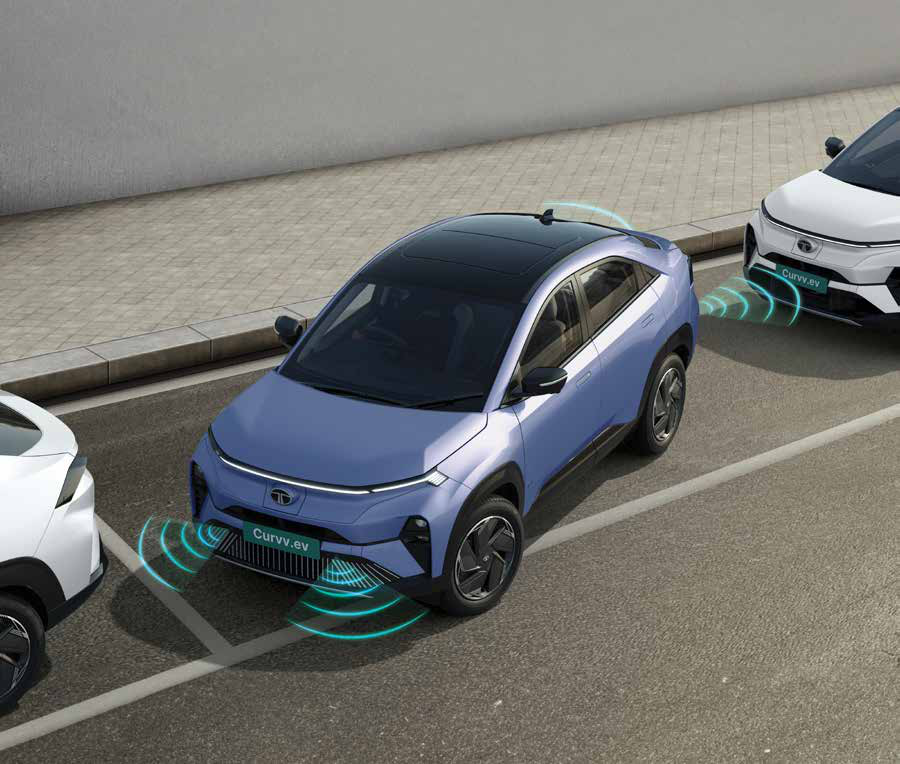 Tata Curvv EV — Front parking sensors ease tight city parking