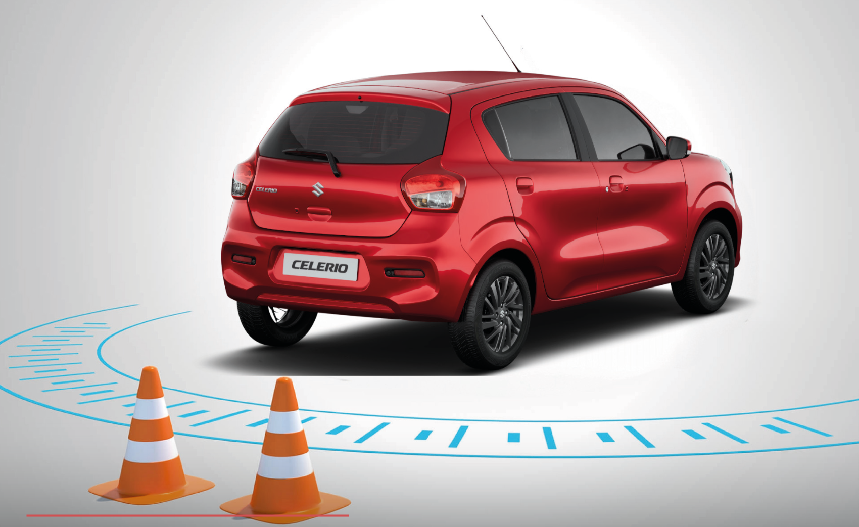 Maruti Suzuki Celerio — Reverse parking assist sensors for guided low-speed manoeuvring