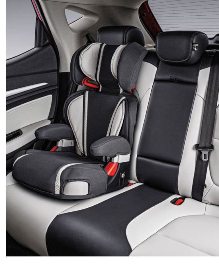 MG ZS EV — ISOFIX child-seat anchor points on the rear bench