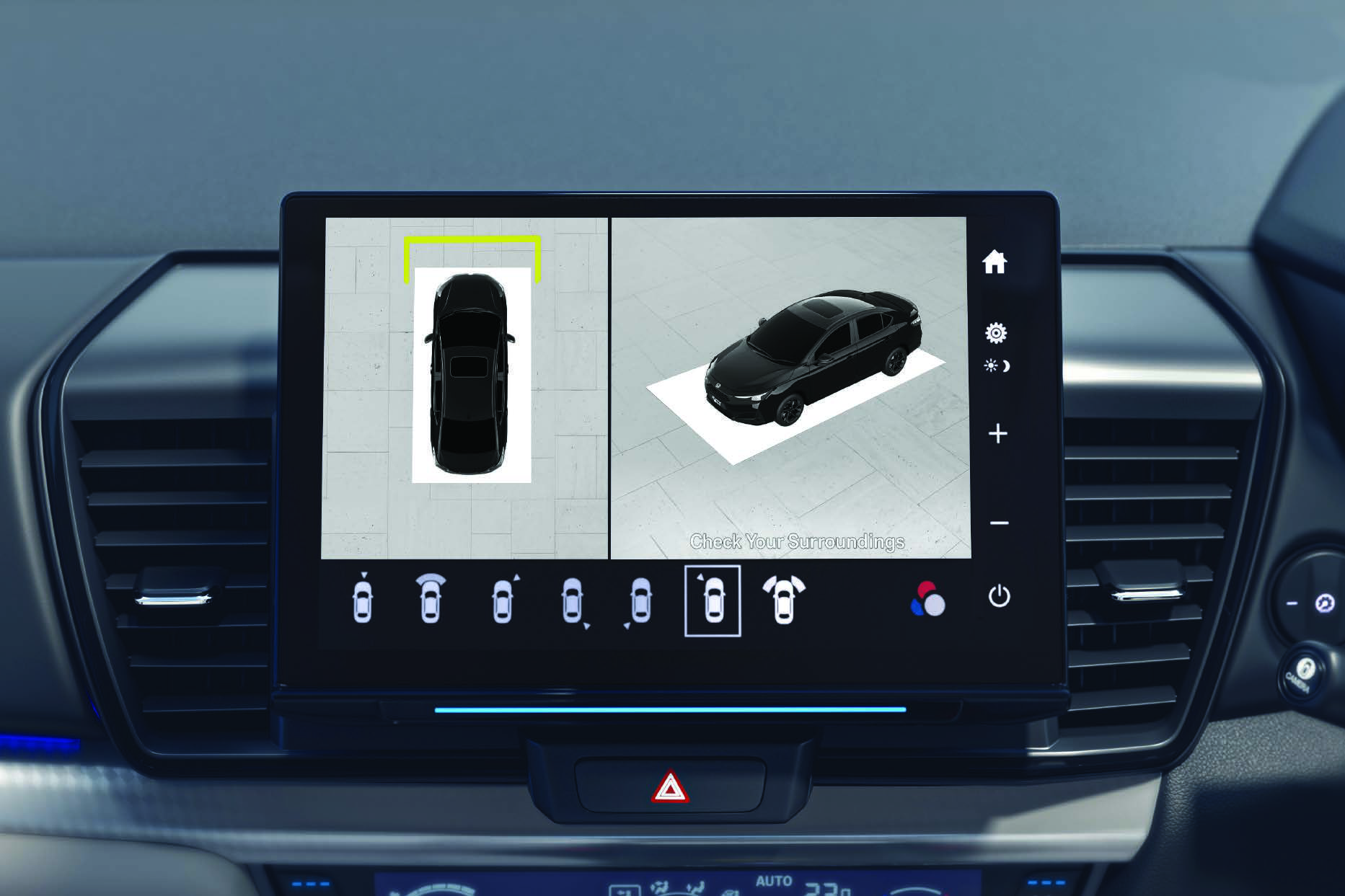 Honda City — 360-degree surround-vision camera with multi-view display