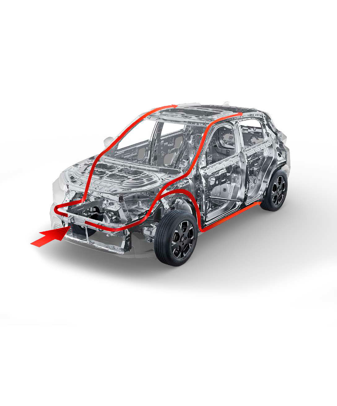 Tata Punch — Safety Dome high-strength body shell with reinforced crash load paths