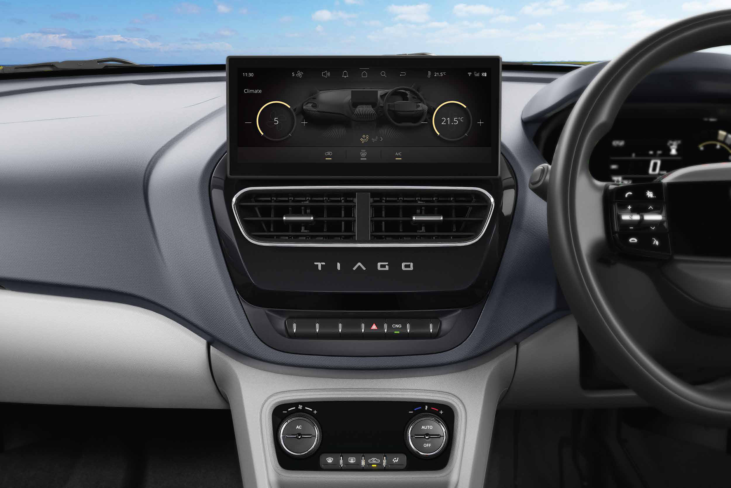 Tata Tiago NRG — 26.03 cm floating touchscreen infotainment system