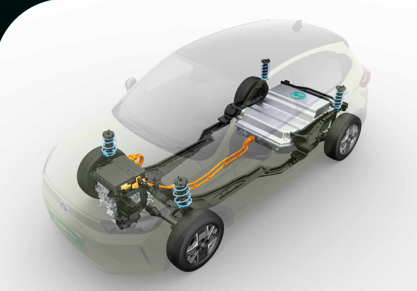 Tata Tiago EV — IP67-protected motor and underfloor battery pack (19.2 or 24 kWh) with liquid-cooled thermal management
