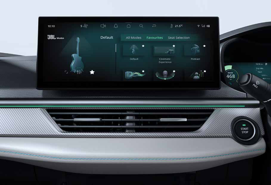 Tata Curvv EV — JBL sound modes on the 31.24 cm HARMAN touchscreen - 9 speakers including subwoofer