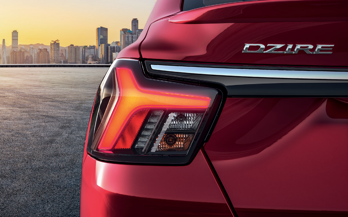 Maruti Suzuki Dzire — 3D Trinity LED rear lamp signature