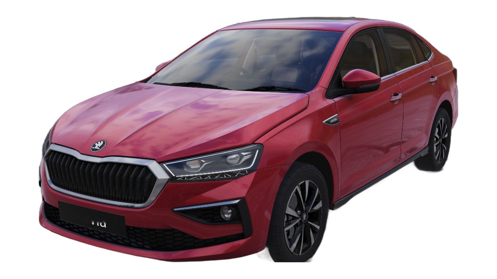 Skoda Slavia in Cherry Red
