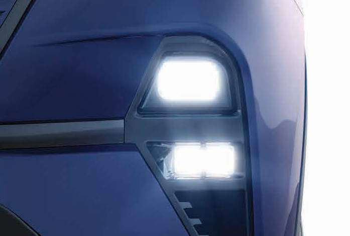 Tata Harrier EV — LED bi-projector headlamps and fog lamps with cornering function light up the path ahead