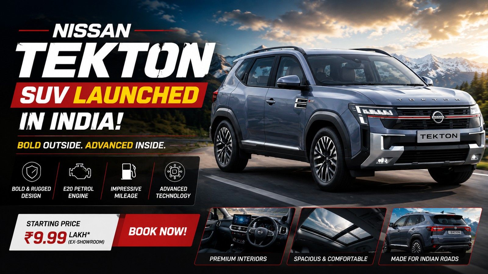 Nissan Tekton SUV Launched in India: Price, Features, Engine, Interior, Safety & Everything You Need to Know
