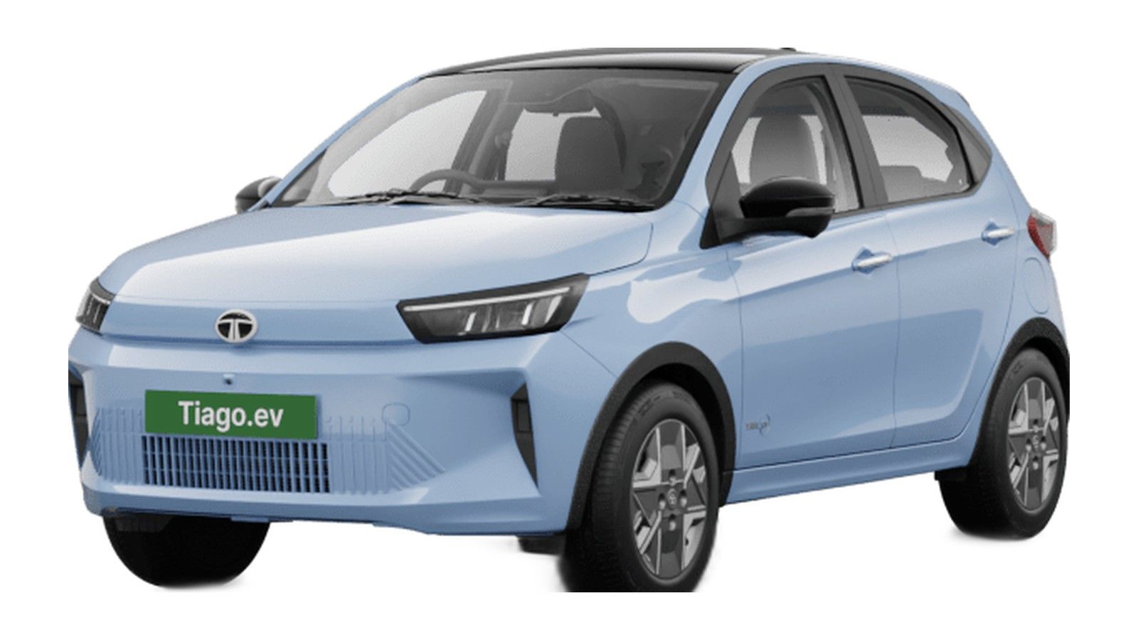 Tata Tiago EV in Pangong Pulse With Black roof