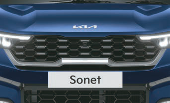 Kia Sonet — Signature Tiger Nose grille with connected LED signature