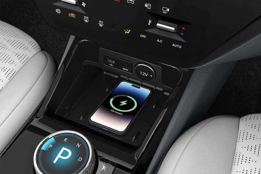 Tata Punch EV — Wireless smartphone charger in the front console
