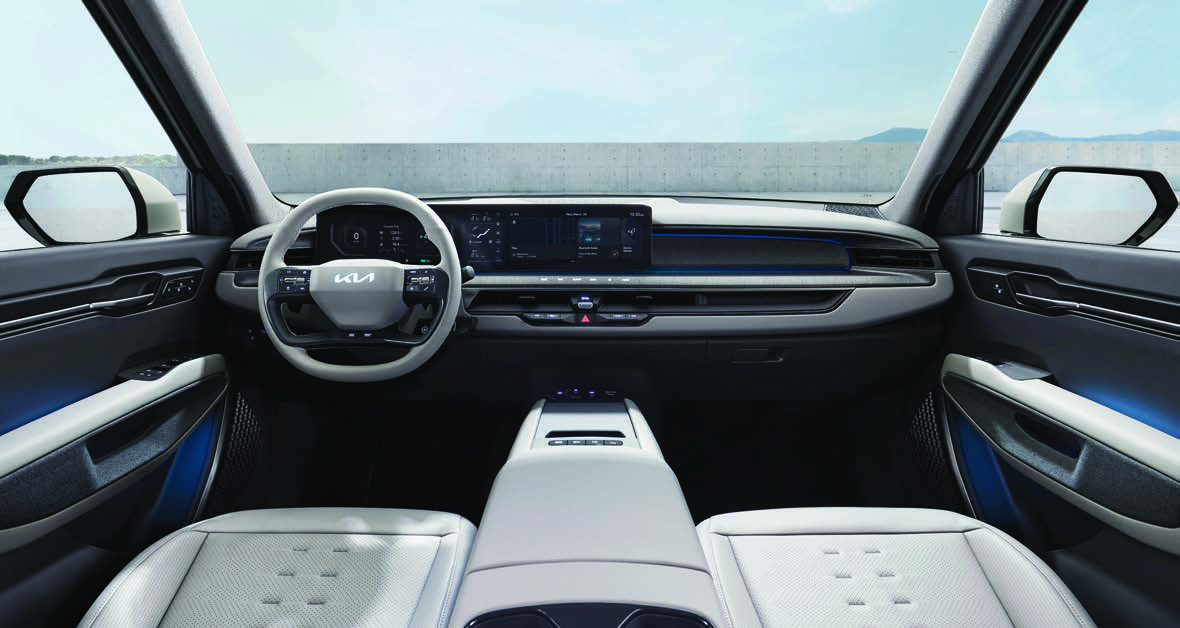 Kia EV9 — Trinity Panoramic Display with twin wide screens