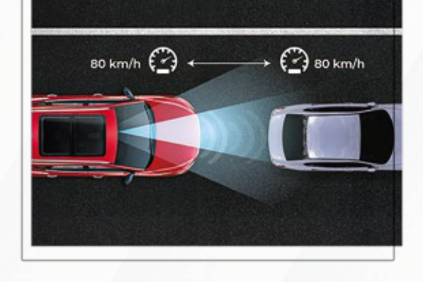 MG ZS EV — Adaptive Cruise Control maintaining a set gap to the vehicle ahead
