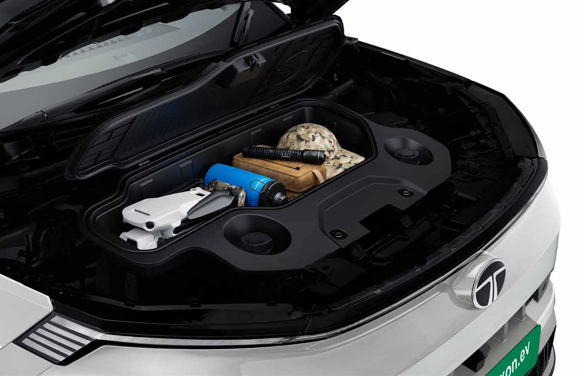 Tata Nexon EV — Frunk - additional storage tub under the front hood