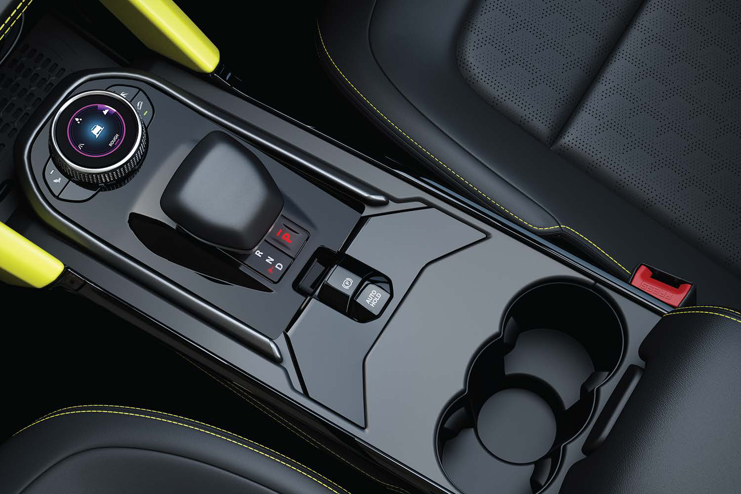 Tata Harrier — Terrain mode selector with command shifter and electronic parking brake with Auto Hold