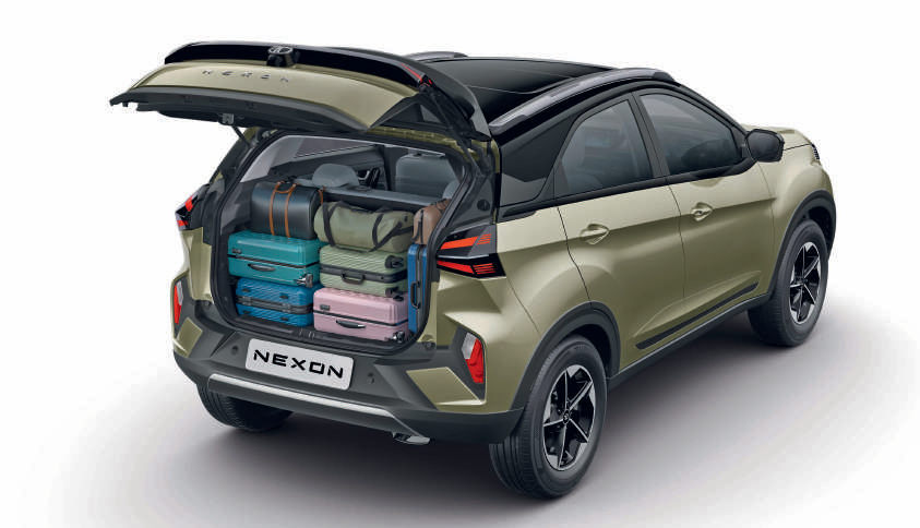 Tata Nexon — 382-litre boot space with a wide tailgate opening