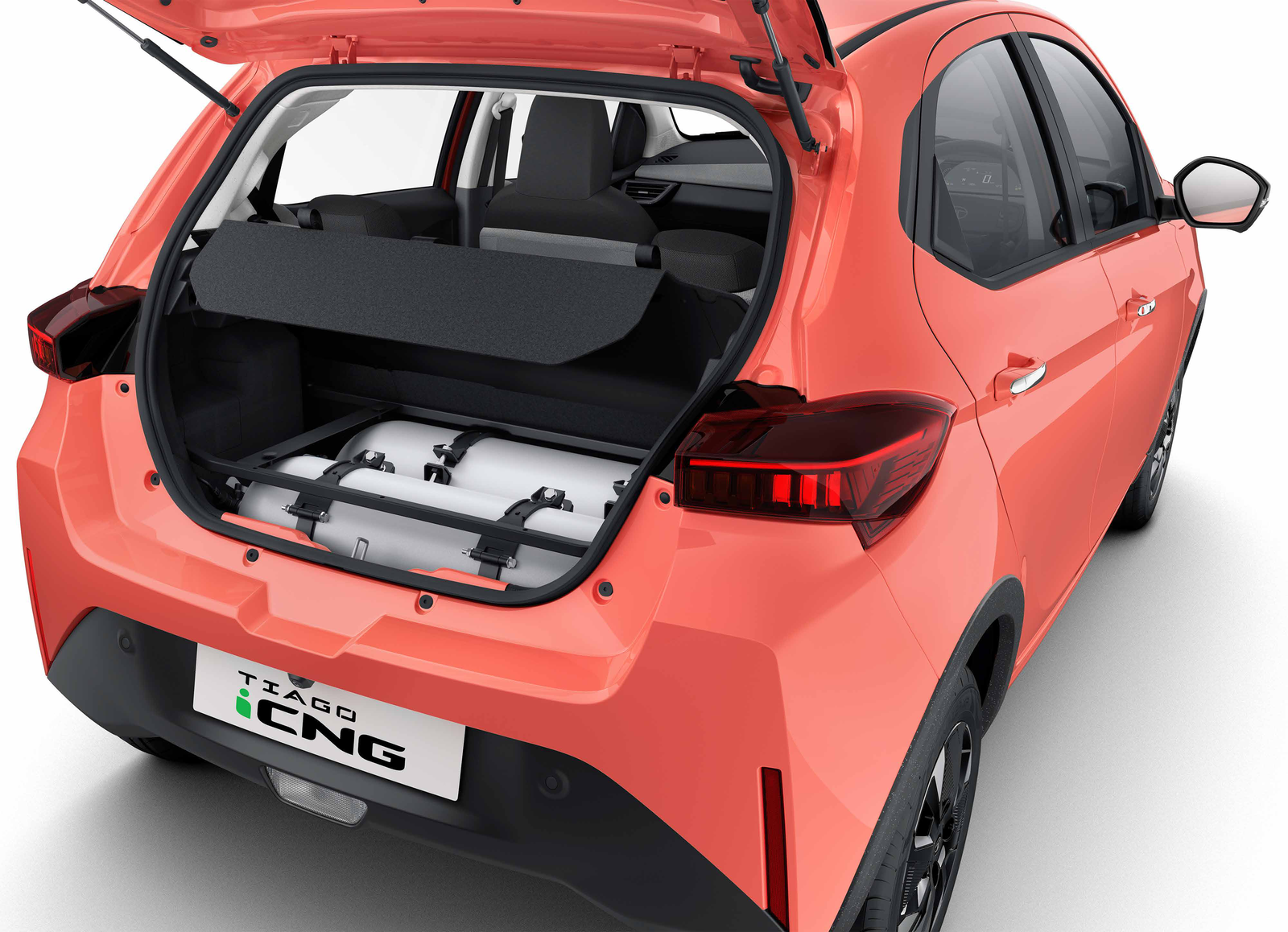 Tata Tiago — Twin-cylinder iCNG technology packages the CNG tanks under the boot floor to optimise luggage space