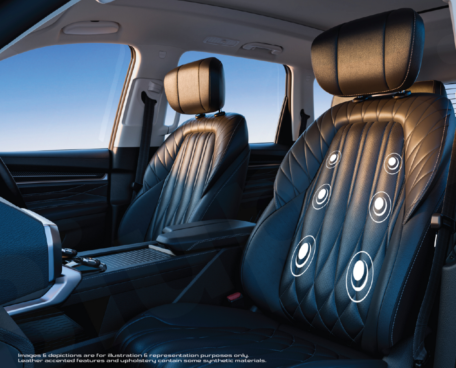 MG Majestor — Front seats with 8-mode massage and ventilation function