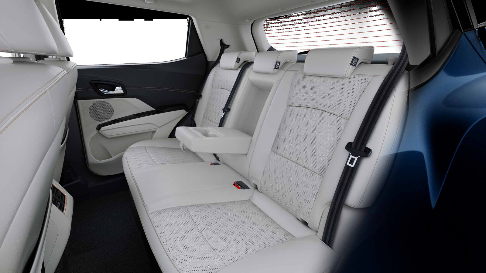 Mahindra XUV 3XO EV — Premium leatherette seats with rear armrest and cup holders