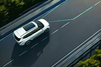 Kia Carens Clavis EV — Lane Keeping Assist keeps the SUV centred in its lane